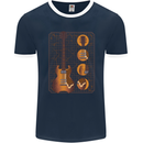 A Guitar Blueprint Music Rock n Roll Guitarist Mens Ringer T-Shirt FotL Navy Blue/White