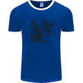 Hammer and Raven Vikings Mens Ringer T-Shirt Royal Blue/White