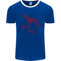 Chinese Zodiac Shengxiao Year of the Dog Mens Ringer T-Shirt FotL Royal Blue/White