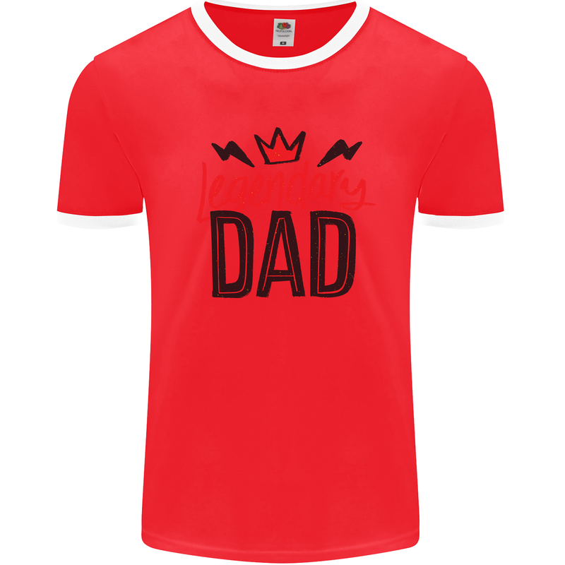 Legendary Dad Fathers Day Mens Ringer T-Shirt Red/White