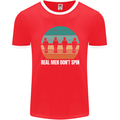 Foosball Table Football Real Men Don't Spin Mens Ringer T-Shirt FotL Red/White