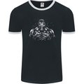 Bodybuilder Gym Training Top Bodybuilding Mens Ringer T-Shirt FotL Black/White