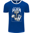 High as An Alien Magic Mushrooms LSD Trippy Mens Ringer T-Shirt FotL Royal Blue/White