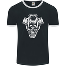 Viking Skull With Valknut Symbol Mens Ringer T-Shirt FotL Black/White
