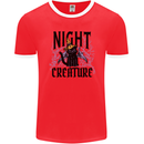Halloween Cat Night Creature Witch Mens Ringer T-Shirt FotL Red/White