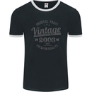 Vintage Year 20th Birthday 2003 Mens Ringer T-Shirt FotL Black/White