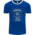 Father's Day No 1 Pops Man Myth Legend Mens Ringer T-Shirt FotL Royal Blue/White