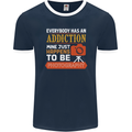 Photography Addiction Funny Photographer Mens Ringer T-Shirt FotL Navy Blue/White