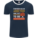 Photography Addiction Funny Photographer Mens Ringer T-Shirt FotL Navy Blue/White