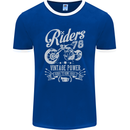 Riders 78 Motorcycle Motorbike Biker Mens Ringer T-Shirt FotL Royal Blue/White