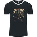 Samurai Extreme Japanese Fantasy Warrior Mens Ringer T-Shirt FotL Black/White