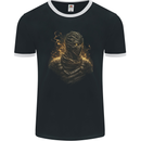 Mummy From Hell Demon Skull SCI-FI Mens Ringer T-Shirt FotL Black/White