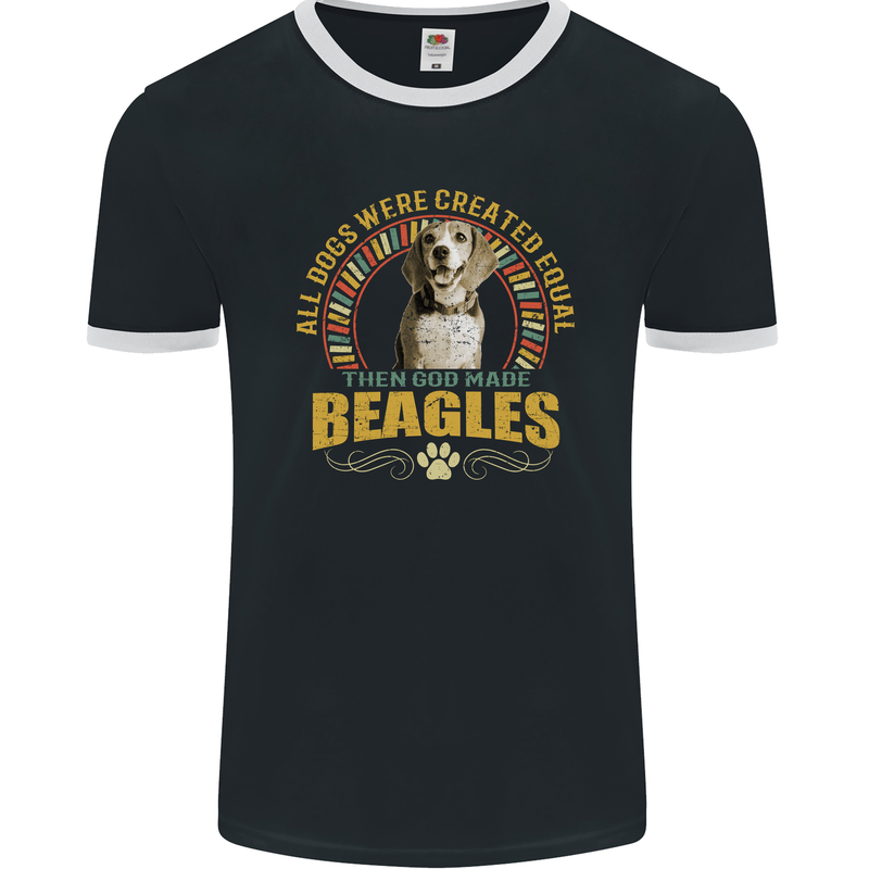 A Beagle Dog Mens Ringer T-Shirt FotL Black/White