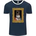 The One True Cat King Funny Mens Ringer T-Shirt FotL Navy Blue/White