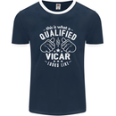 This Is What a Qualified Vicar Looks Like Mens Ringer T-Shirt FotL Navy Blue/White