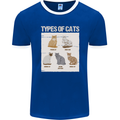 Types of Cat Persian Siamese British Bengal Mens Ringer T-Shirt FotL Royal Blue/White