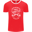 Full Throttle Motorcycle Biker Motorbike Mens Ringer T-Shirt FotL Red/White