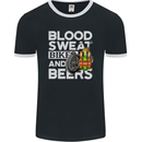 Blood Sweat Bikes & Beer Funny Motorcycle Mens Ringer T-Shirt FotL Black/White
