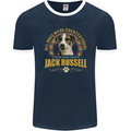 A Jack Russell Dog Mens Ringer T-Shirt FotL Navy Blue/White