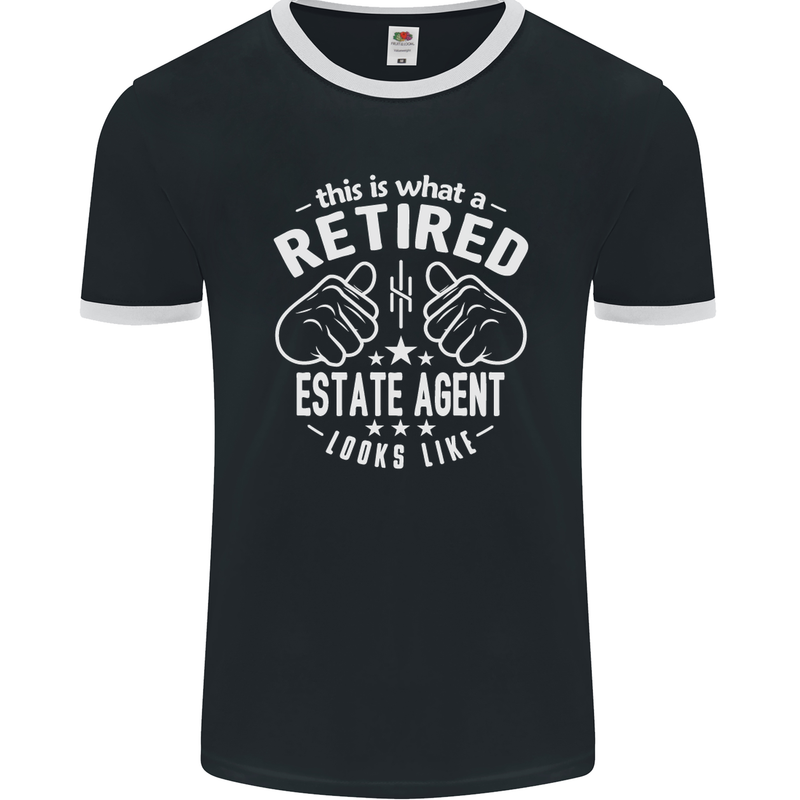 A Retired Estate Agent Looks Like Mens Ringer T-Shirt FotL Black/White