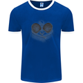 Ping Pong Sketch Table Tennis Set Mens White Ringer T-Shirt Royal Blue/White