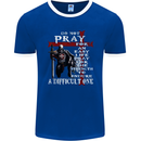 Do Not Pray Knights Templar St Georges Day Mens Ringer T-Shirt FotL Royal Blue/White