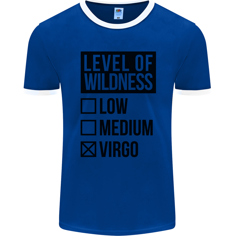 Levels of Wildness Virgo Mens Ringer T-Shirt FotL Royal Blue/White