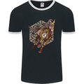 Steampunk Unicorn Mens Ringer T-Shirt FotL Black/White