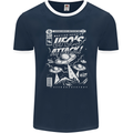 UFO's Attack! Aliens Out of Space Mens Ringer T-Shirt FotL Navy Blue/White