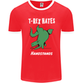 T-Rex Hates Handstands Gymnastics Dinosaur Mens Ringer T-Shirt FotL Red/White