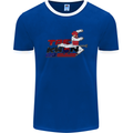 Taekwondo Fighter Mixed Martial Arts MMA Mens Ringer T-Shirt FotL Royal Blue/White