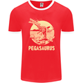 Pegasaurus Dinosaur T-Rex Funny Mens Ringer T-Shirt FotL Red/White