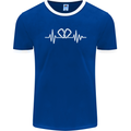 Pulse Rock Climbing Climber Climb ECG Mens Ringer T-Shirt FotL Royal Blue/White