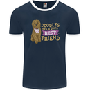 Doodles Girls Best Friend Goldendoodle Dog Mens Ringer T-Shirt FotL Navy Blue/White