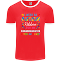 Autism Ribbon For My Granddaughter Autistic Mens Ringer T-Shirt FotL Red/White