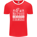 No Food Without Farming Farmers Mens Ringer T-Shirt FotL Red/White