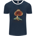 Made of Magic Mushrooms LSD Trippy Mens Ringer T-Shirt FotL Navy Blue/White