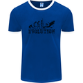 Evolution of a Scuba Diver Diving Funny Mens Ringer T-Shirt FotL Royal Blue/White