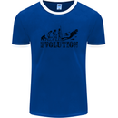 Evolution of a Scuba Diver Diving Funny Mens Ringer T-Shirt FotL Royal Blue/White