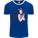 A Dog Is a Girl's Best Friend Chihuahua Mens Ringer T-Shirt FotL Royal Blue/White
