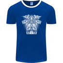 Angel of Death Day of the Dead Skull DOTD Mens Ringer T-Shirt FotL Royal Blue/White