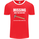 Missing Hammer Funny Carpenter DIY Builder Mens Ringer T-Shirt FotL Red/White