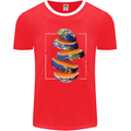 Our Orange Planet Earth One Glass Only Mens Ringer T-Shirt FotL Red/White