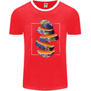 Our Orange Planet Earth One Glass Only Mens Ringer T-Shirt FotL Red/White
