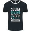 I'd Rather Be Scuba Diving Diver Funny Mens Ringer T-Shirt FotL Black/White