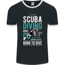 I'd Rather Be Scuba Diving Diver Funny Mens Ringer T-Shirt FotL Black/White