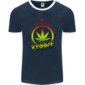 Keep Calm and Love Reggae Music Mens Ringer T-Shirt FotL Navy Blue/White
