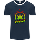 Keep Calm and Love Reggae Music Mens Ringer T-Shirt FotL Navy Blue/White