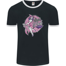 Breast Cancer Awareness Witch Halloween Mens Ringer T-Shirt FotL Black/White