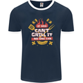 Funny BBQ If Dad Cant Grill It No One Can Mens Ringer T-Shirt FotL Navy Blue/White